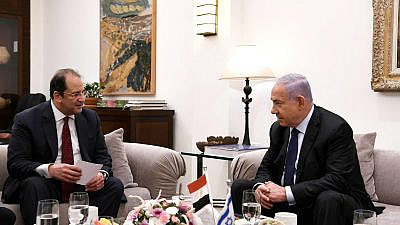 Prime Minister Benjamin Netanyahu meets in Jerusalem with Maj. Gen. Abbas Kamel, the head of Egypt's General Intelligence Directorate, May 30, 2021. Credit: Prime Minister's Office.