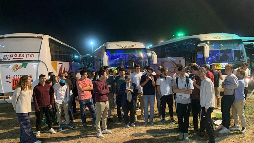 Young Judea students at Mount Meron on Lag B'Omer, April 30, 2021. Credit: Courtesy.