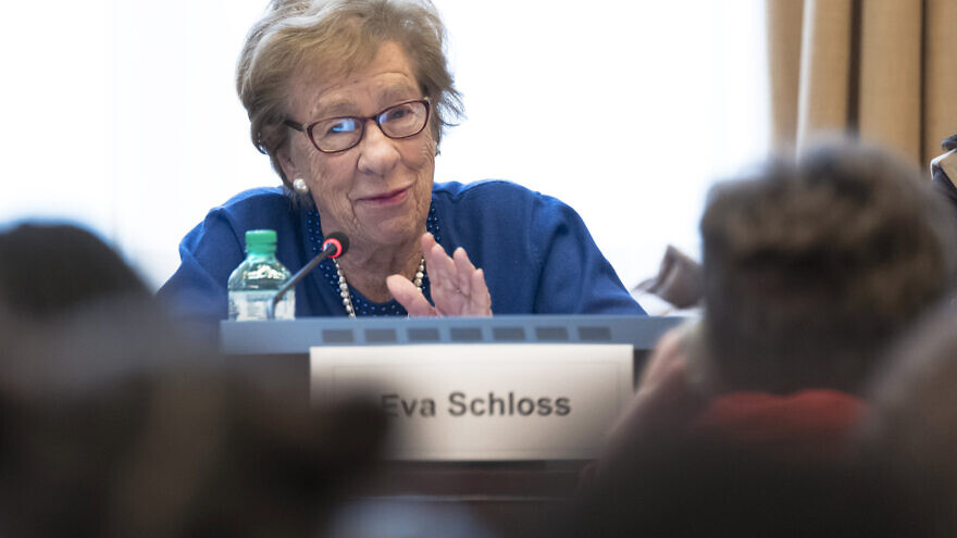 Eva Schloss, stepdaughter of Otto Frank with the students during the debate of Holocaust after International Day in Memory of the Victims of the Holocaust. 30 January 2018. Credit: UN Photo/Jean-Marc Ferré