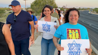 Hundreds marched in Tucson, Ariz. after a wave of anti-Semitic incidents, including Mayor Regina Romero (center) on June 13, 2021. Source: Regina Romero/Twitter.