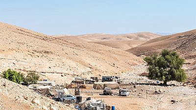 View of a Bedouin campsite in the Judean Desert. Photo by Dario Sanchez/Flash90.