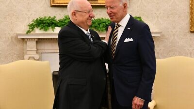 Israeli President Reuven Rivlin meets with U.S. President Joe Biden at the White House. June 28, 2021. Source: Rivlin/Twitter.
