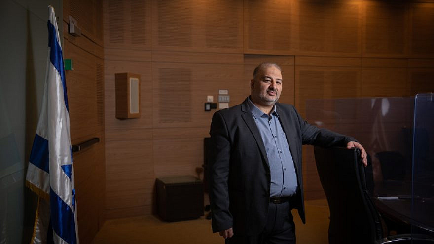 Portrait of Mansour Abbas, head of Israel's Ra'am Party, at the Knesset, Nov. 11, 2020. Photo by Hadas Parush/Flash90.