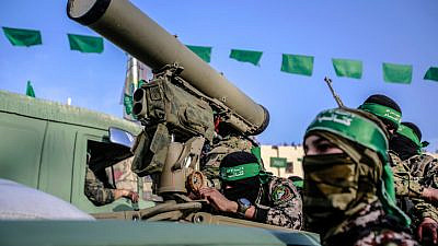 Hamas members attend a rally in Beit Lahiya in the Gaza Strip. Credit: Atia Mohammed/Flash90.