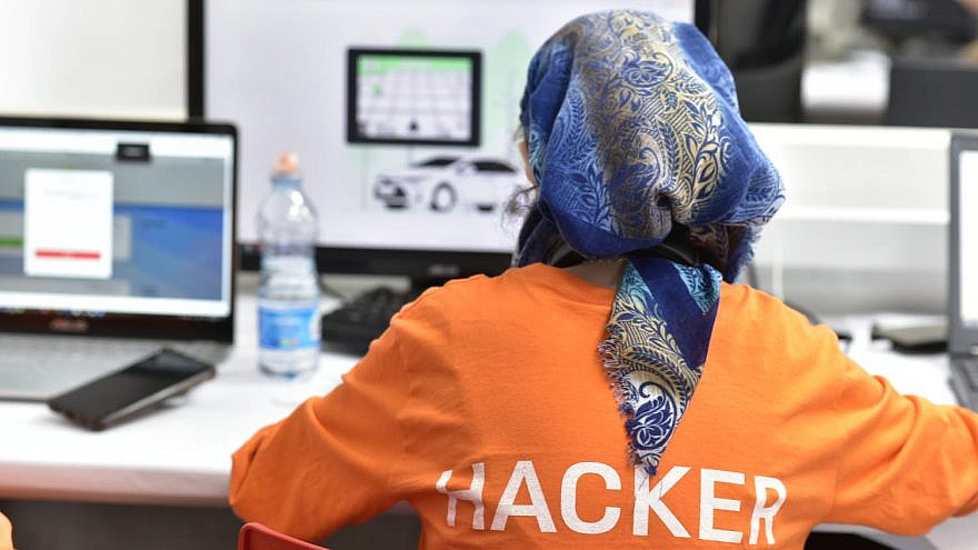 A participant in the Jerusalem College of Technology LevTech Entrepreneurship Center’s fourth annual women’s hackathon, May 2021. Credit: Jerusalem College of Technology.