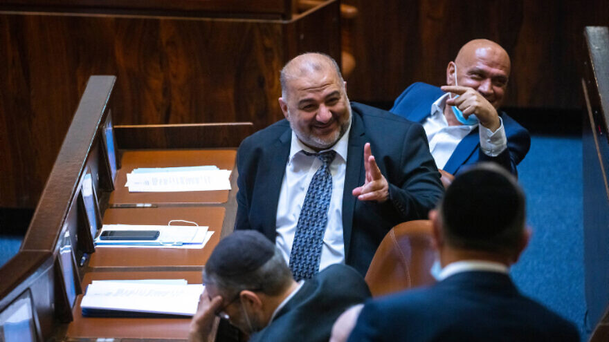 Ra'am Party head Mansour Abbas attends a plenary session at the Knesset in Jerusalem, June 28, 2021. Photo by Olivier Fitoussi/Flash90.