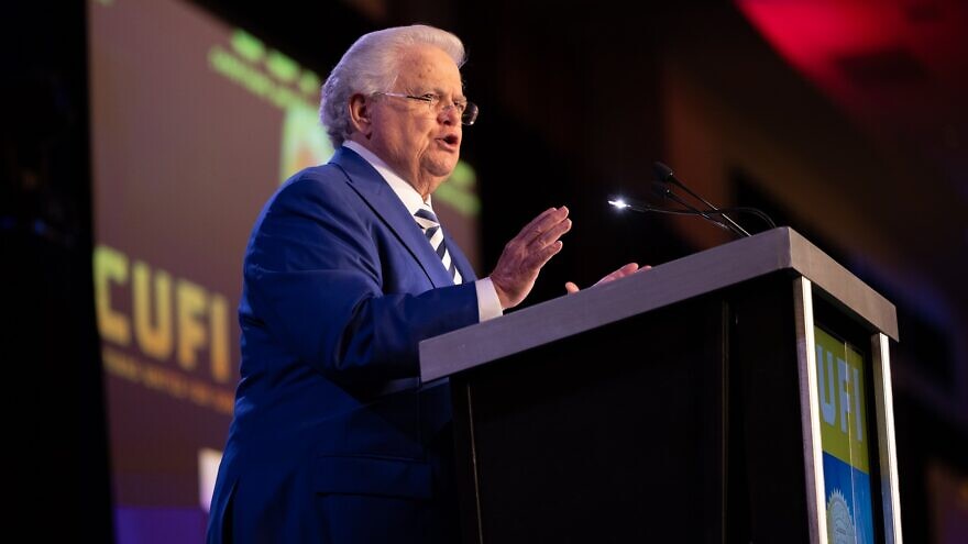 Pastor John Hagee speaking at the 2021 CUFI conference. Credit: CUFI.