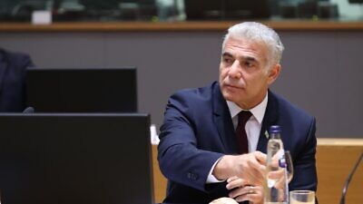 Israeli Foreign Minister Yair Lapid at a meeting of the E.U. Foreign Affairs Council, July 12, 2021. Source: European Union.