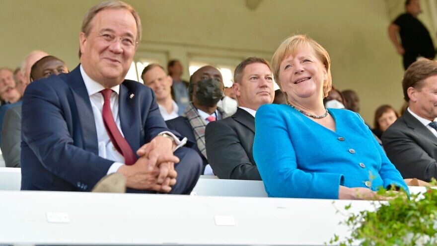 Armin Laschet, leader of the Christian Democratic Union, with German Chancellor Angela Merkel. Source: Armin Laschet/Facebook.