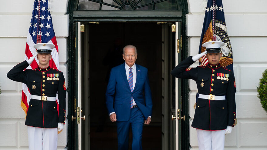 U.S. President Joe Biden arrives to deliver remarks to essential and frontline workers and military families attending the Fourth of July celebration on July 4, 2021, on the South Lawn of the White House. Credit: Official White House Photo by Katie Ricks.