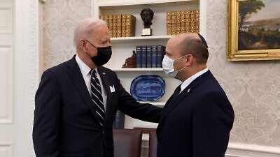 U.S. President Joe Biden with Israeli Prime Minister Naftali Bennett in the Oval Office at the White House on Aug. 27, 2021. Source: Israel Embassy/Twitter.