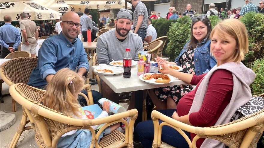 Lili Erdos (far right) and her family at the Cholent Festival in Budapest, Hungary, on Aug. 27, 2021. Photo By Eliana Rudee.