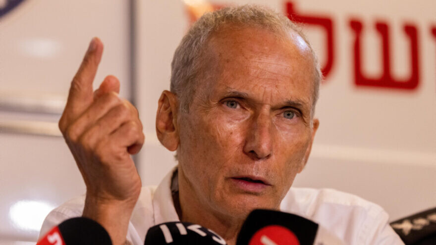 Israeli Public Security Minister Omer Bar-Lev speaks at a press conference on Aug. 15, 2021. Photo by Yonatan Sindel/Flash90.