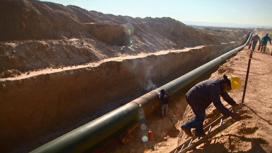The Israel leg of the fiber-optic cable is to follow the route of the Eilat-Ashkelon oil pipeline (pictured). Credit: EAPC.
