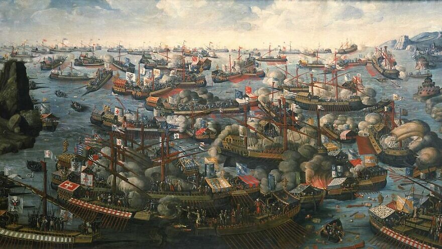 A painting of the 1571 Battle of Lepanto by H. Letter. Credit: Wikimedia Commons.