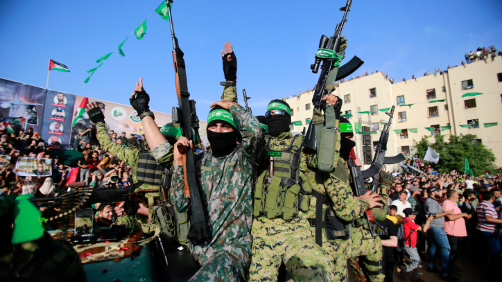 Hamas members attend a rally in Beit Lahiya on May 30, 2021. Photo by Atia Mohammed/Flash90.