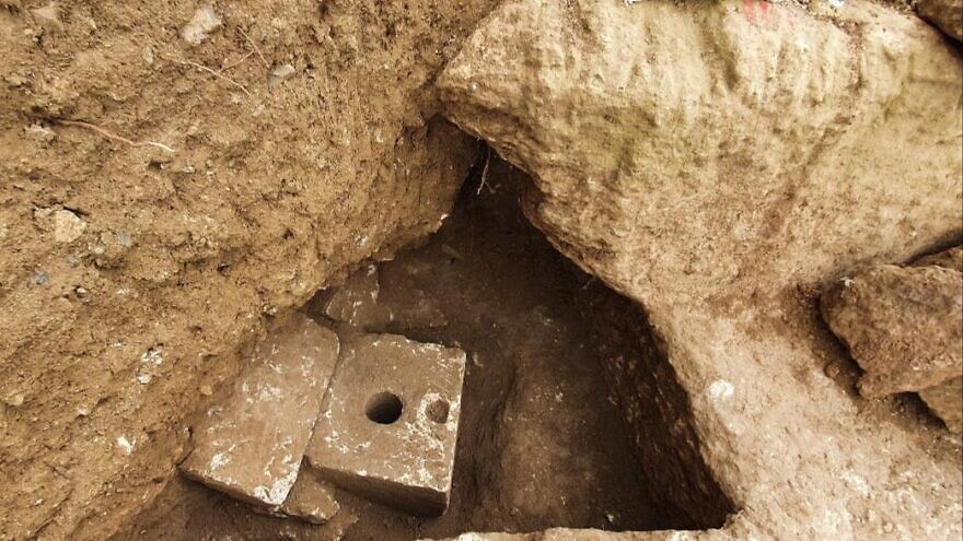Ancient toilet found in Jerusalem on Oct. 5, 2021. Credit: Yuli Schwartz, Israel Antiquities Authority.