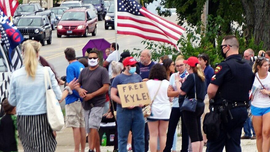A Kyle Rittenhouse supporter in Kenosha, Wisconsin, Sept. 1, 2020. Credit: Wikimedia Commons.