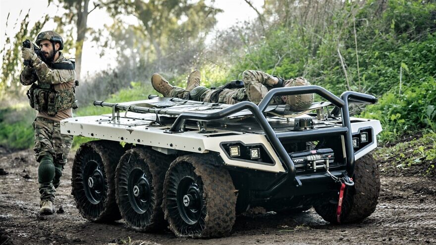 Israeli defense companies Elbit Systems and Roboteam unveiled a new unmanned ground vehicle, dubbed “Rook,” on Nov. 16, 2021. Credit: Elbit Systems.