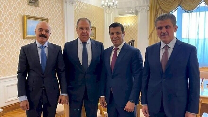Russian Foreign Minister Sergey Lavrov (second from left) meets with Palestinian leader Mohammed Dahlan (second from right) in Moscow, Nov. 2, 2021. Source: Arab Observer.