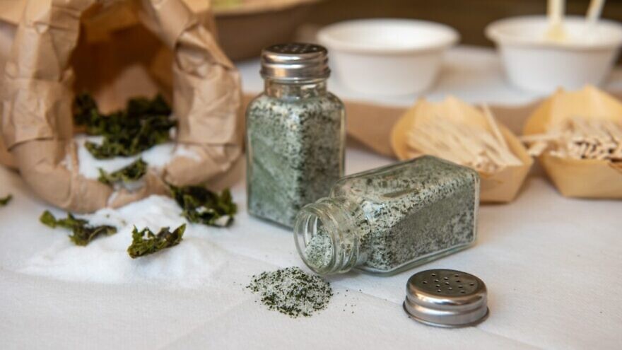 Salt enhanced with mineral-rich seaweed, an innovation created at Tel-Hai College. Credit: Salt of the Earth.