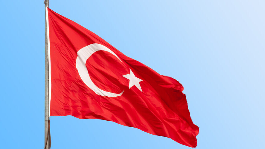 The flag of Turkey. Credit: Markus Pfaff/Shutterstock.