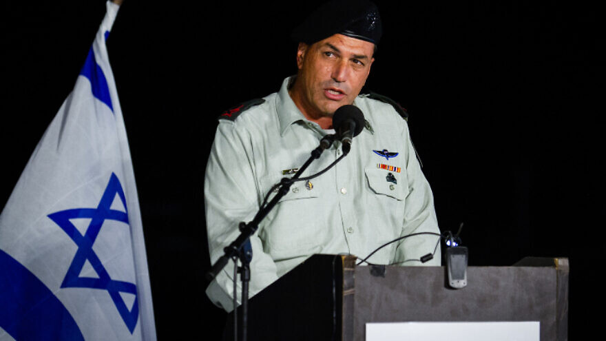 IDF Deputy Chief of Staff Maj. Gen. Eyal Zamir speaks at a graduating ceremony for new naval officers at the Haifa Naval Base, on Sept. 4, 2019. Photo by Flash90.