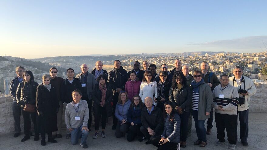Faculty Fellowship participants visit the  overlook Jerusalem. Photo by Vivian Grossman.