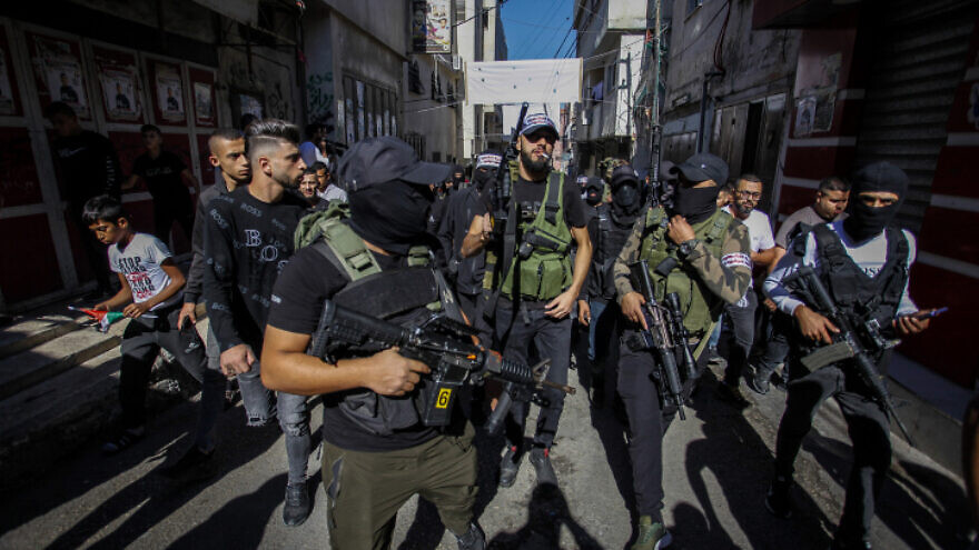 Palestinians terrorists in the Askar refugee camp, east of Nablus, Nov. 6, 2021. Photo by Nasser Ishtayeh/Flash90.