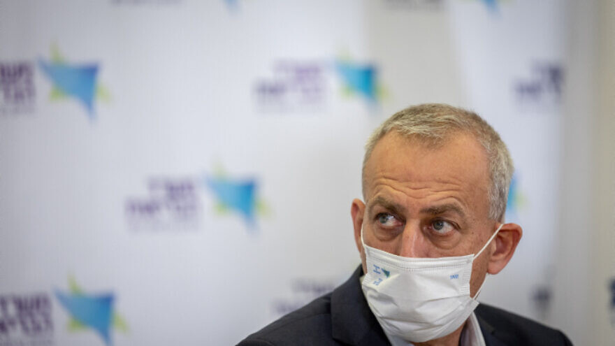 Director-general of Israel’s Ministry of Health Nachman Ash speaks during a Jerusalem press conference about new COVID restrictions, Dec. 12, 2021. Photo by Yonatan Sindel/Flash90.
