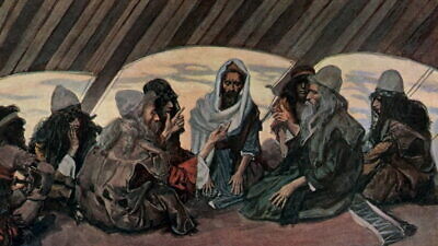 Jethro and Moses, as in Exodus 18, watercolor by painter James Tissot between 1896 and 1900. Credit: Wikimedia Commons.