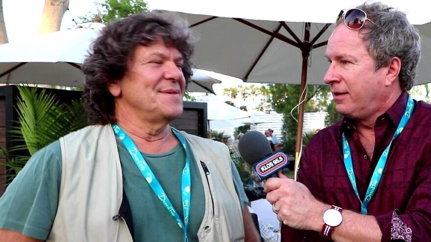 Michael Lang (left), the Jewish co-creator of the famous 1969 Woodstock music festival, during a 2016 interview. Source: Screenshot.