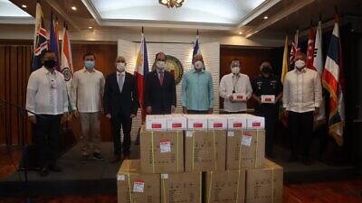 Israel donates COVID-19 antigen testing kits to the Philippines, Feb. 9, 2022. Source: Facebook/Israeli embassy in the Philippines.