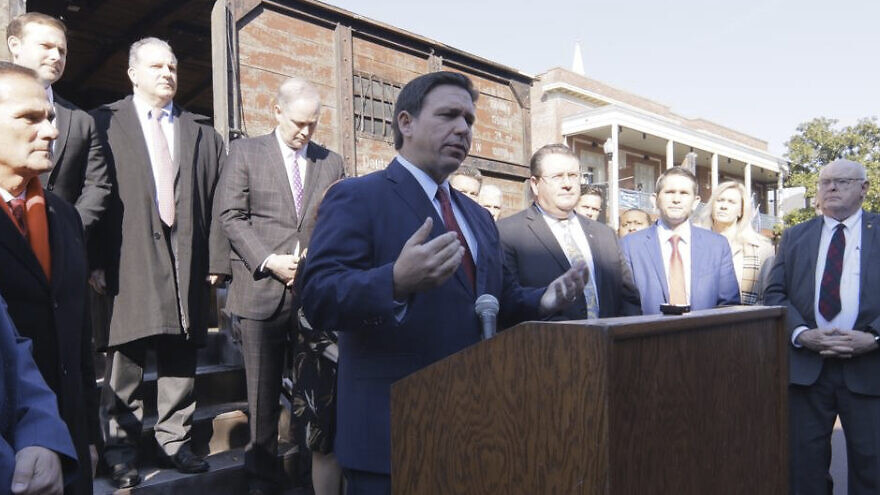 Florida Governor Ron DeSantis as he stresses the importance of Holocaust education and reinforces that Antisemitism and hate have no place in the state of Florida.
