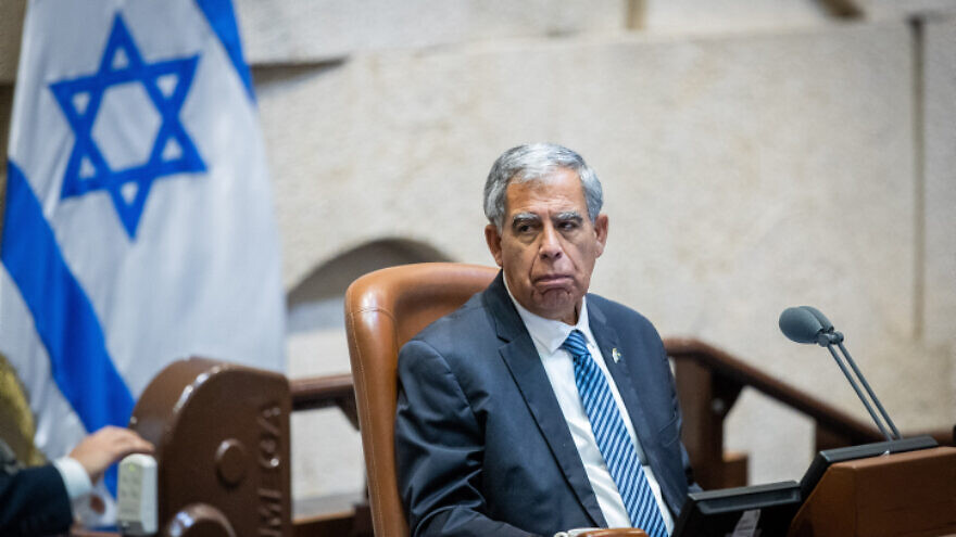 Knesset chairman Mickey Levy in the parliament in Jerusalem on July 13, 2021. Photo by Yonatan Sindel/Flash90.