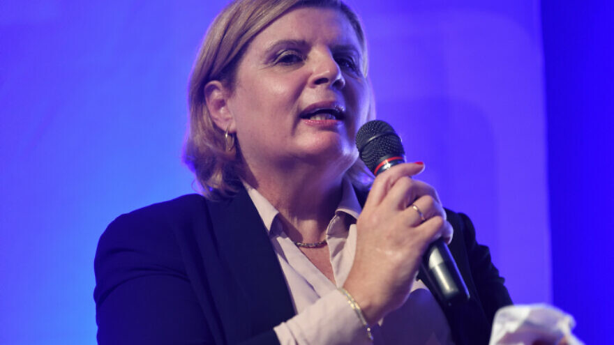 Israeli Economy and Industry Minister Orna Barbivai speaks at a Yesh Atid Party conference in Shefayim, a kibbutz in central Israel, on Sept. 22, 2021. Photo by Gili Yaari/Flash90.