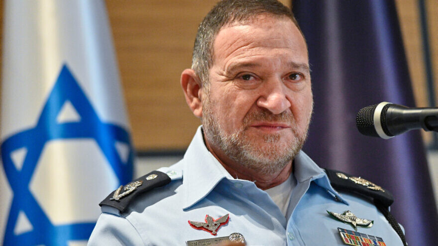 Israel Police Chief Yaakov Shabtai speaks during a ceremony after the largest-ever police operation against illegal gun dealers in the northern Israeli city of Nazareth, Nov. 9, 2021. Photo by Michael Giladi/Flash90.