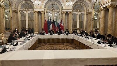 Negotiations in Vienna between Iran and the P5+1 (U.S., U.K., France, Russia, China and Germany) along with the European Union. Feb. 11, 2022. Source: E.U. delegation in Vienna/Twitter.
