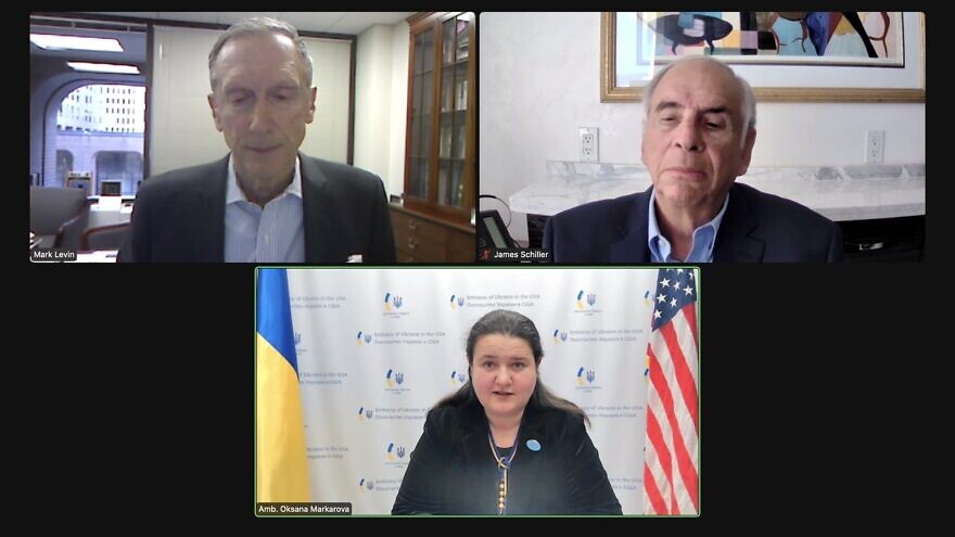 Ukrainian Ambassador to the United States Oksana Markarova speaking to the National Coalition Supporting Eurasian Jewry. February 25, 2022. Source: Screenshot.