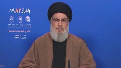 Hezbollah leader Hassan Nasrallah. Source: Screenshot.