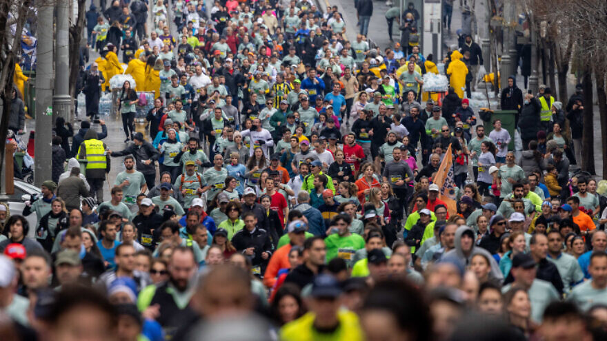 The annual marathon in Jerusalem, March 25, 2022. Photo by Yonatan Sindel/Flash90.