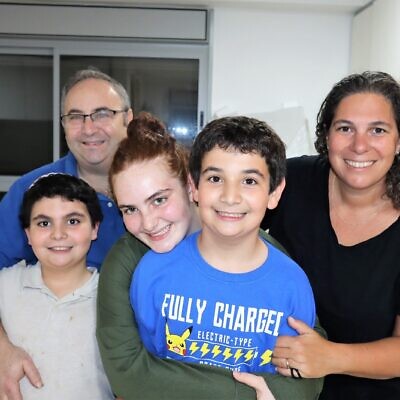 Rebecca Franks and her family, who made aliyah from Boca Raton, Fla. Credit: Courtesy.