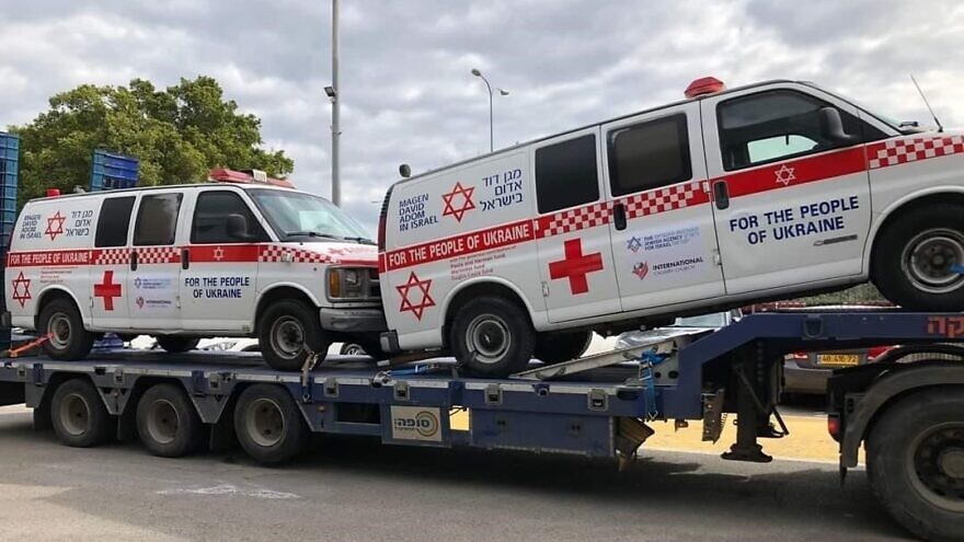Magen David Adom flew four armored ambulances to Poland, which were driven into Ukraine to evacuate the wounded from the most volatile areas, March 2022. Credit: MDA.