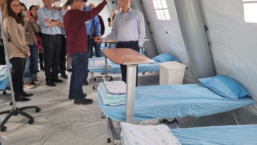 Israel prepares a field hospital to be sent to Ukraine. Credit: Israeli Health Ministry.