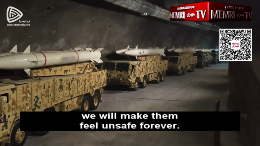 A video was uploaded to the IMA Media YouTube channel on March 5, 2022, showcasing an IRGC underground UAV and missile base. Credit: MEMRI.
