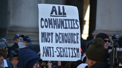 A rally in New York City against antisemitism on  Jan. 5, 2020. Credit: Christopher Penler/Shutterstock.