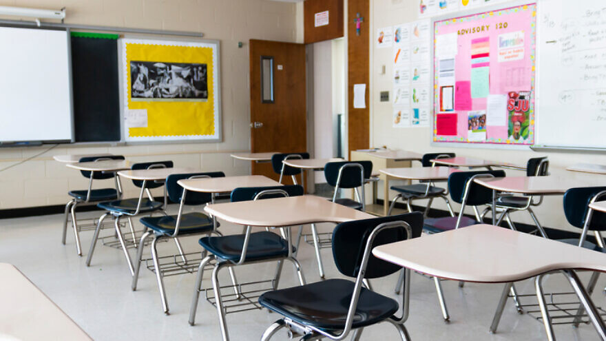 A view of a empty high school classroom. Credit: WoodysPhotos/Shutterstock.