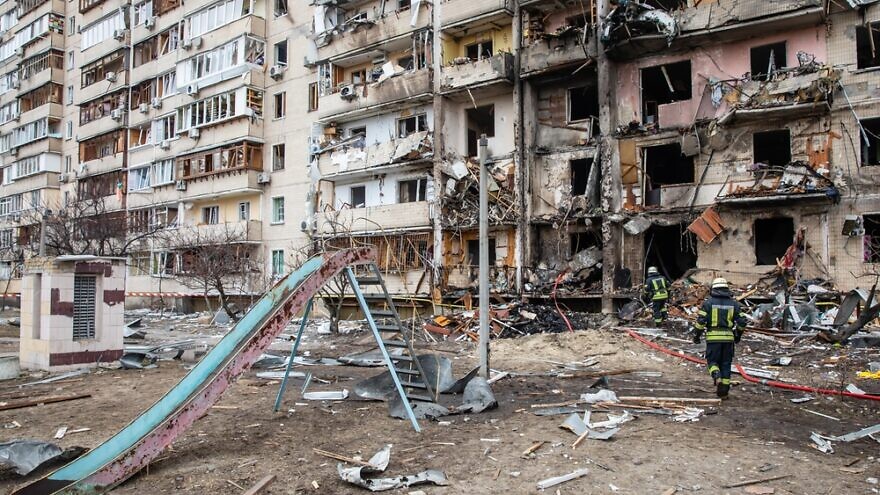 A residential building damaged by an Russian aircraft in the Ukrainian capital Kyiv. Credit: Drop of Light/Shutterstock.