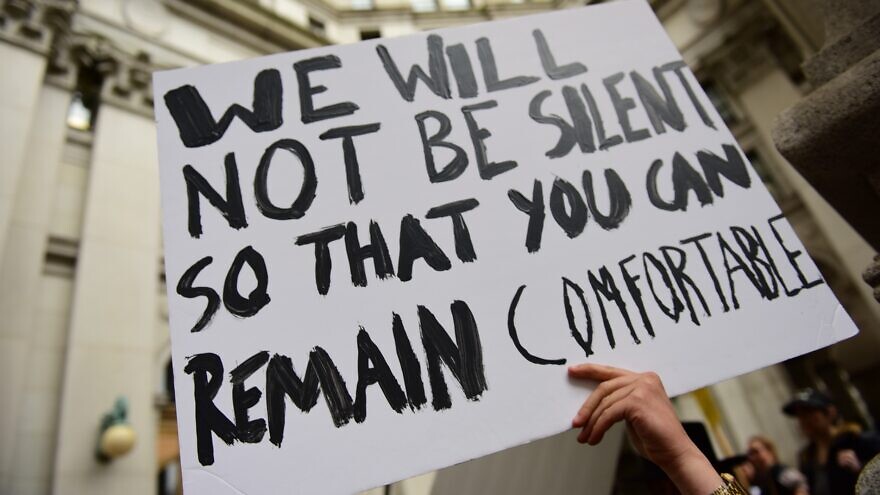 Protesting free speech in New York City. Credit: A Katz/Shutterstock.