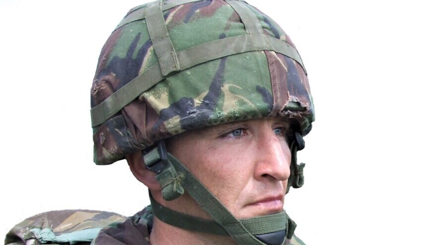 Example of a modern combat helmet (British Mk 6 with cloth cover). Credit: Richard Harvey via Wikimedia Commons.